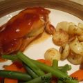 Poulet au pommes et sauce au prune