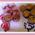 Muffins banane-chocolat, muffins fraise-menthe