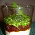 Crème de parmesan, tomates confites et pistou[...]