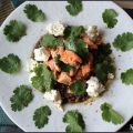 Salade de lentilles au saumon et au chèvre