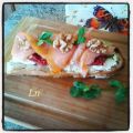Tartine de chèvre au saumon fumé , noix et[...]