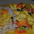Poulet lait de coco, ananas et curry