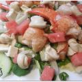 Salade de homard au melon d'eau et à la feta