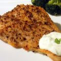 Filets de saumon aux épices à steak, crème aux[...]