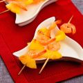Brochettes de crevettes à l’ananas