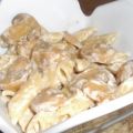 Pâtes Au poulet , champignons et Crème