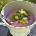 Crème Budwig framboise et kiwi