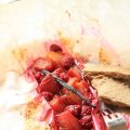 Pêches /framboises en crumble ou en papillotte ?