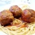 Spaghettis aux boulettes de boeuf-courgette,[...]
