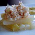 Emiétté de crabe, asperges et mayonnaise maison