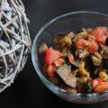 Salade cuite / poêlée d’aubergines aux tomates