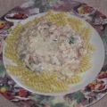 Pâte avec sauce au jambon