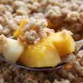 Crumble pêche vanille