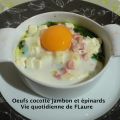 Oeufs cocotte jambon et épinards