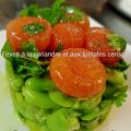 Fèves à la coriandre et aux tomates cerises