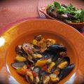 Moules aux légumes grillés