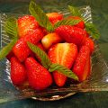 Fraises au thé vert et menthe fraîche