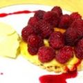 Sablés aux framboises sur lit de crème brûlée