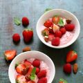 Smoothie bowl pêche framboise