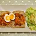 Tartines au chutney de tomates et oeufs mollets