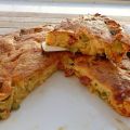 Quiche sans pâte, courgette, poivron et chorizo