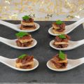 Bouchées de foie gras au confit d'oignons