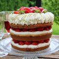 Naked Cake coco, fraises et chocolat blanc