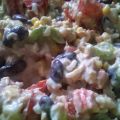 Recette de salade de riz, tomates, maïs,[...]