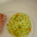 Pâtes à la crème de petits pois et carottes
