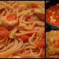 Spaghettinis au poulet et tomates