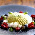 Pannacotta au matcha granité au citron