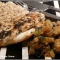 Poulet au citron et au thym, courgettes aux[...]