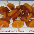 Mini brochettes de saucisses merguez et abricots