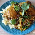 Tajine de poulet aux oignons et aux raisins secs
