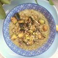 Soupe de courgettes au zaatar et panko