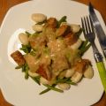 Seitan, gnocchi et haricots verts, sauce aux[...]
