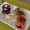 Millefeuille de betterave aux crudités