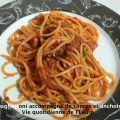 Spaghettoni accompagné de câpres et anchois