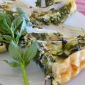 Quiche au poireau et à la roquette