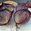 Oignons rouge grillés, fondants