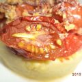 Tourelle de pomme de terre, tomates en crumble