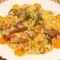 Riz pilaf au coeur de porc