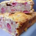 Fondant chocolat blanc, framboises