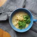 Soupe de fenouil, lentilles corail et coco