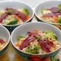 Céréales et légumes à la crème de fromage