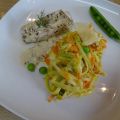 Spaghetti de légumes sauce aux amandes,[...]