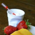 Carapaccio de mangue et fraises, mousse coco[...]