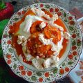 Mousse de yaourt et abricots rôtis