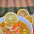 Soupe poulet et riz au citron