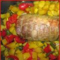 Rôti de porc et légumes au curcuma